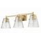Z-Lite Analia Vanity, 3-Light, 26.25 In.W x 7.5 In.L x 9.25 In.H, Modern Gold/Clear Ribbed 1101-3V-MGLD - alternate 3